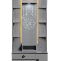 Diva engineered wood home temple with inbuilt led light system( Grey finish)