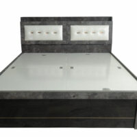 Oasis king size engineered wood bed with Headboard storage