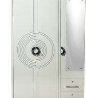 Jordan 3 door wardrobe with mirror and frosty white drawer