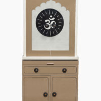 Splendor Engineered wood Home temple with inbuilt led light system( Beige finish)